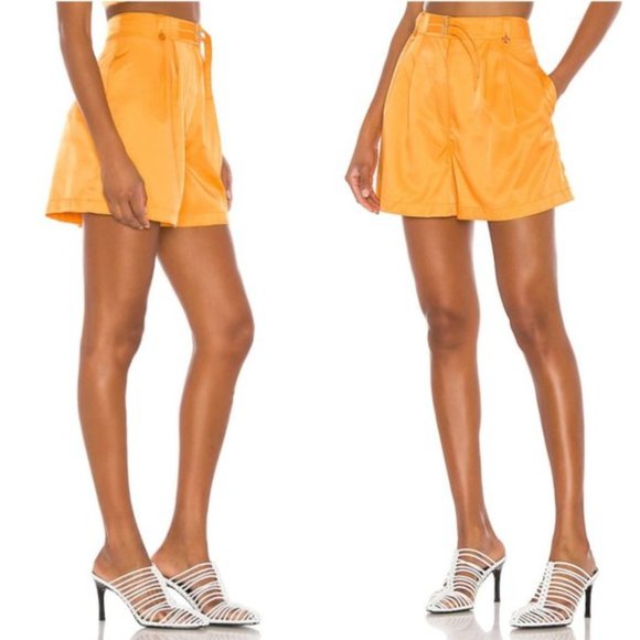L'Academie Pants - NWT L'Academie Orange High Waisted Paper Bag Short